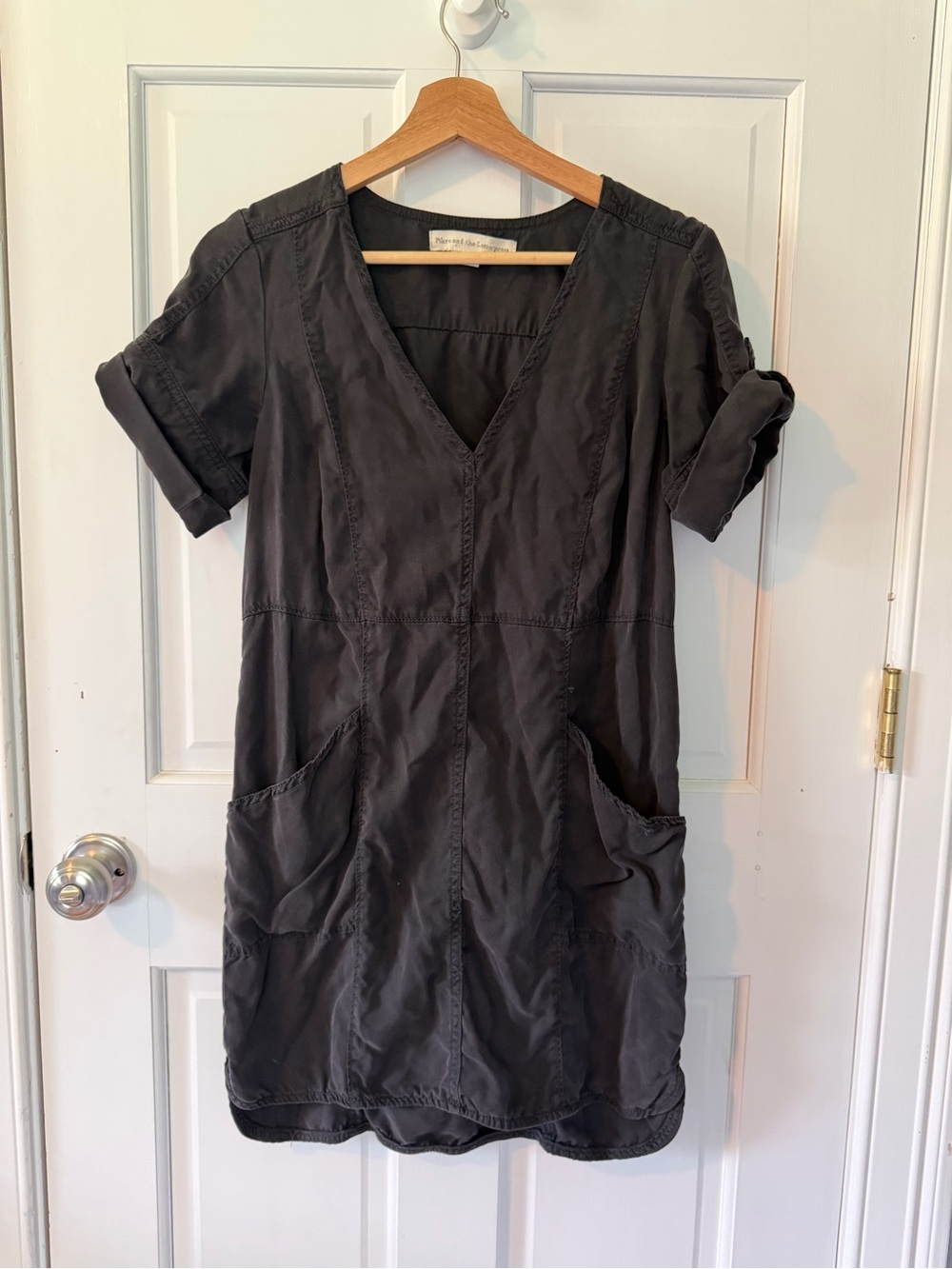 Pilcro and the Letterpress Charcoal Dress